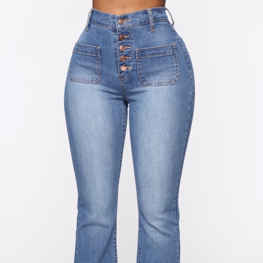 Flare button up jeans